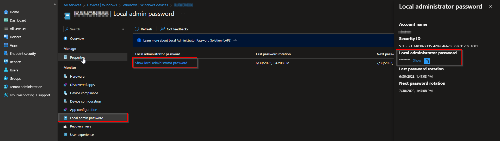 Assigning the LAPS policy to groups